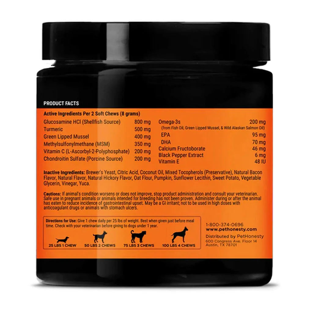 Pet Honesty Hip   Joint Health Max Strength Soft Chews for Dogs (90 ct)