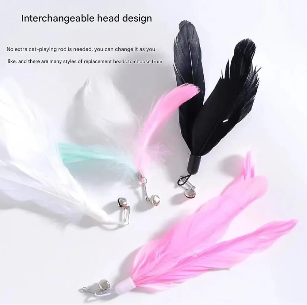 Puff Pet MeowMastery Toy, MeowMastery Cat Toy, Meow Mastery Teaser Wand - with 4 Types of Replacement Feathers, Interactive Cat Teaser, Exercise and Entertainment for Active Felines (Pink)