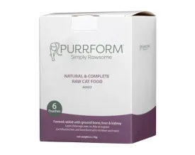 Purrform Rabbit with Ground Bone, Liver and Kidney - POUCH (6x70g)