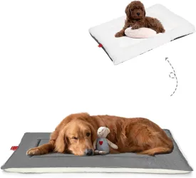 Reversible Dog Bed Mat - Orthopedic Foam Crate Pad for Kennel Comfort, Small to Large Dogs (Gray)