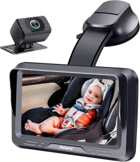 Rohent Baby Car Camera with Night Vision - HD 1080P Rear-Facing Car Seat Camera with 4.3'' Display, 360 Adjustable, Easy DIY Installation for Infant Safety, Fits SUVs, Trucks, Sedans