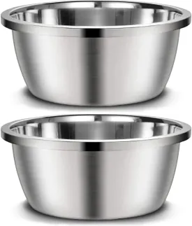 Stainless Steel Dog Bowls 2 Pack 176 oz (24cup), Heavy Duty Large Capacity Food and Water Dish for Large Dogs