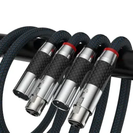 Tertullus 1 Pair 3 Pin HiFi Interconnect Cable XLR-m (Male) to XLR - F (Female) HiFi Balanced Audio Cable Microphone Cable Mic Wire (2m/6.56ft)