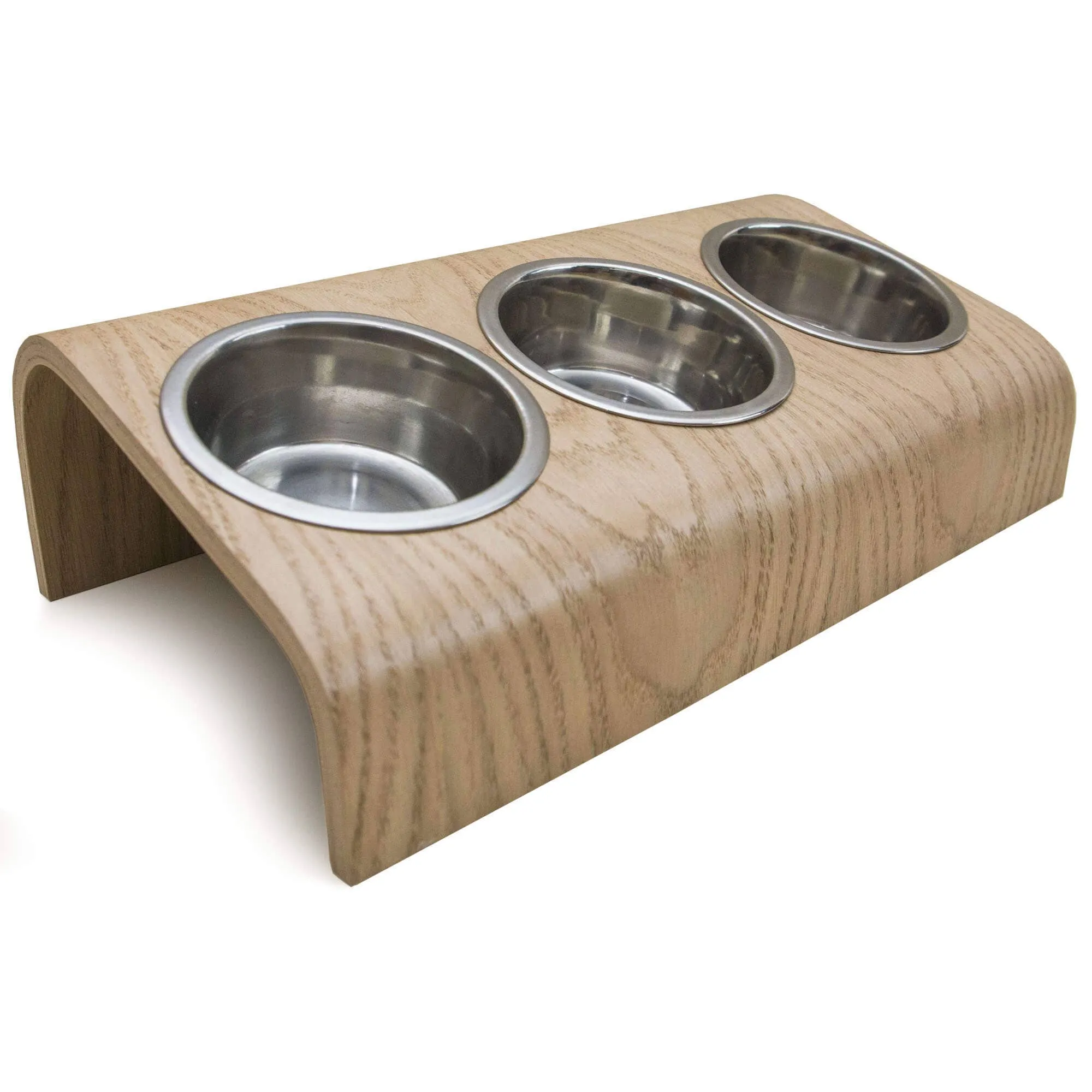 ValiaiDesign - Pet feeding station with 3 bowls, Pet bowls with stand