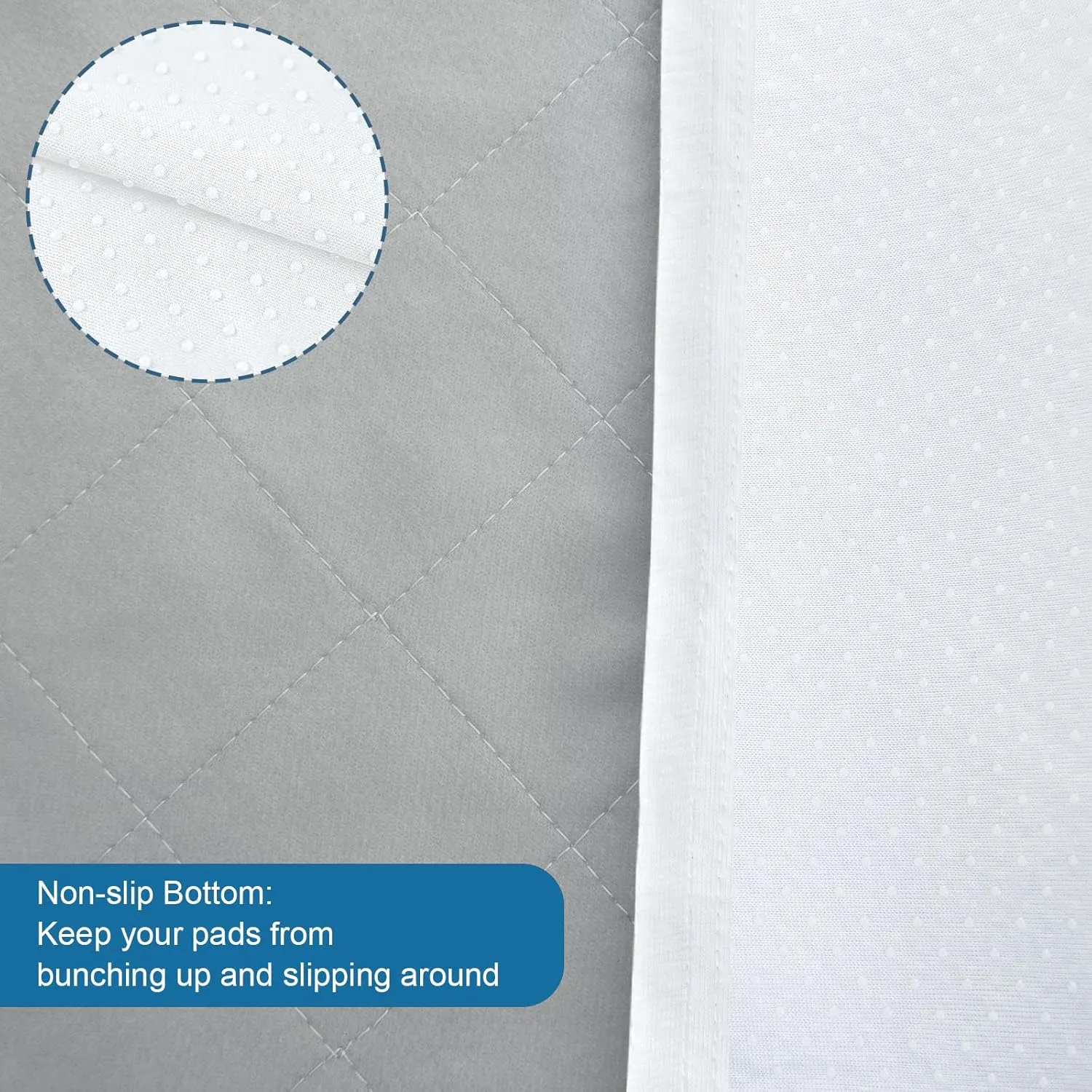 Waterproof Chair Pads for Incontinence Washable 22'' x 21'', 2 Pack Absorbent Seat Protector Pee Pads for Adults, Elderly, Kids, Toddler and Pets, Grey